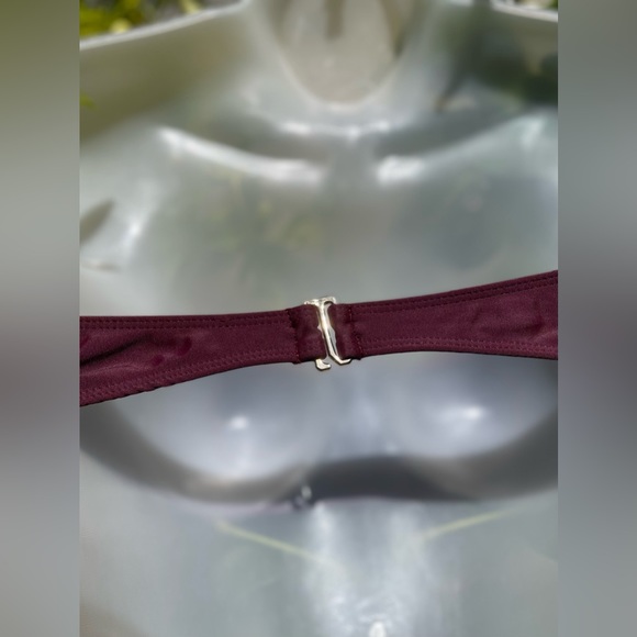 Free People Burgundy Bandeau Bikini Top Swimsuit Size S L Beach Riot Basic Cute - Picture 6 of 10